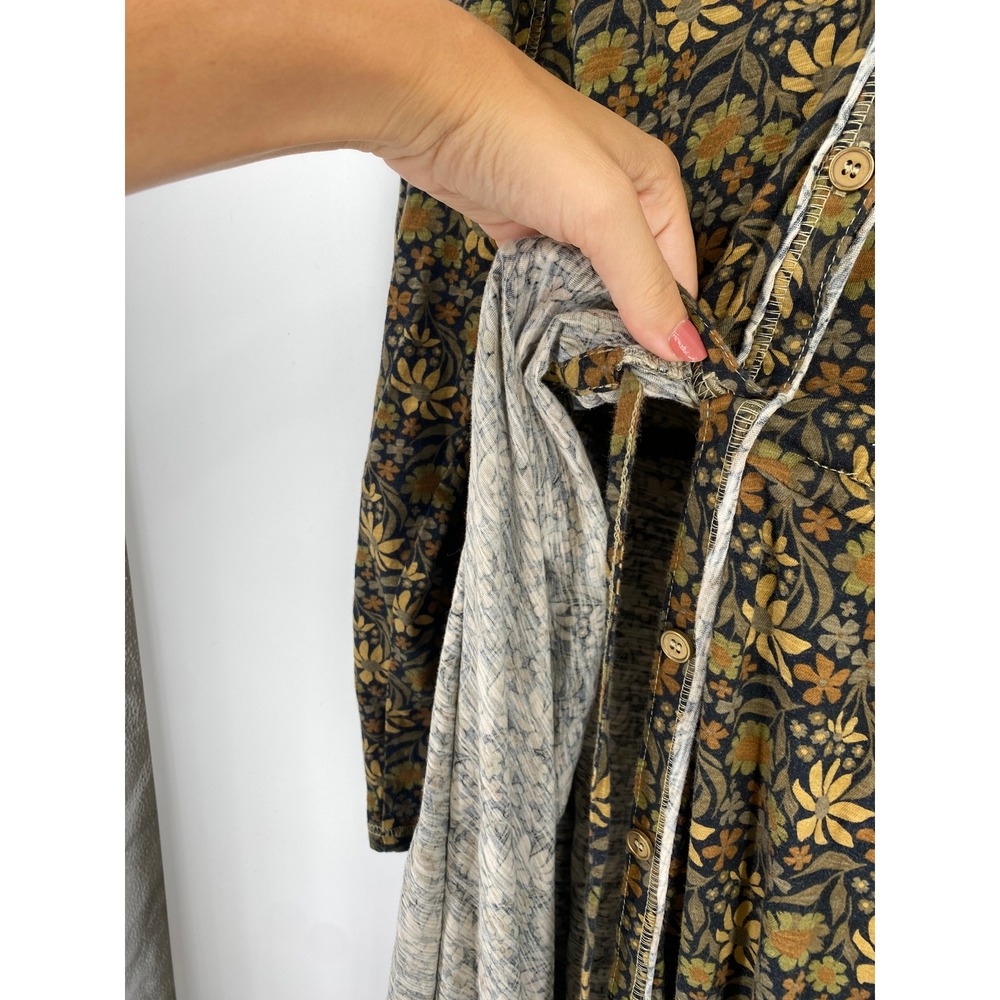 Natural Life Christa Maxi Dress Multicolor Floral Long Sleeve Button Front - Picture 5 of 6